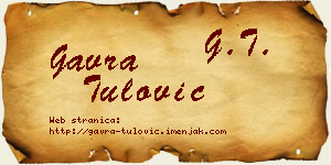 Gavra Tulović vizit kartica